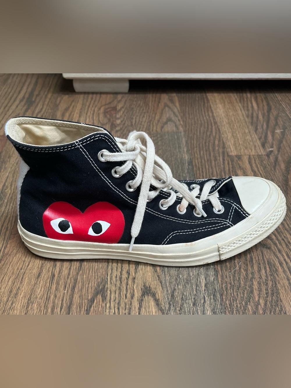 Comme des Garçons PLAY Converse Chuck Black High-Top Sneakers with Red Heart